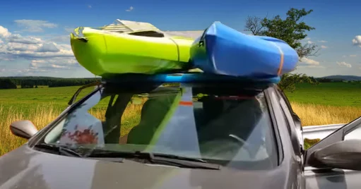 2 kayaks on a rack rack